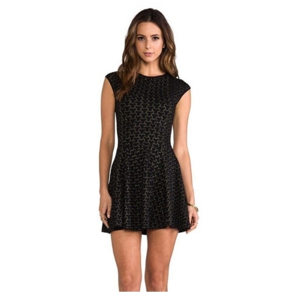 Torn by Ronny Kobo Dresses & Skirts - TORN BY RONNY KOBO MALU Mini DRESS Black/gold, Size S MSRP $298